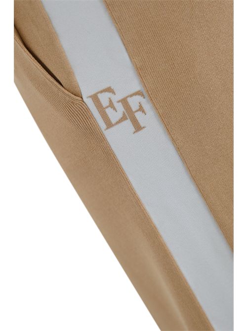 Pantaloni in viscosa con bande lucide Honey/Avorio Elisabetta Franchi | KP69S56E2EG1